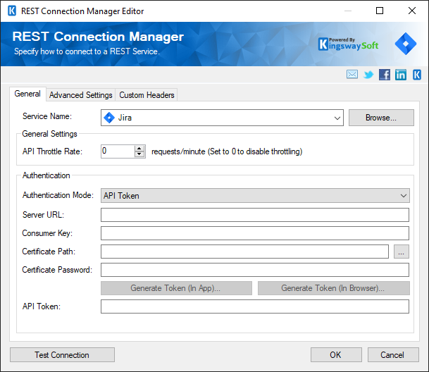 SSIS REST Jira Connection Manager - API Token Mode